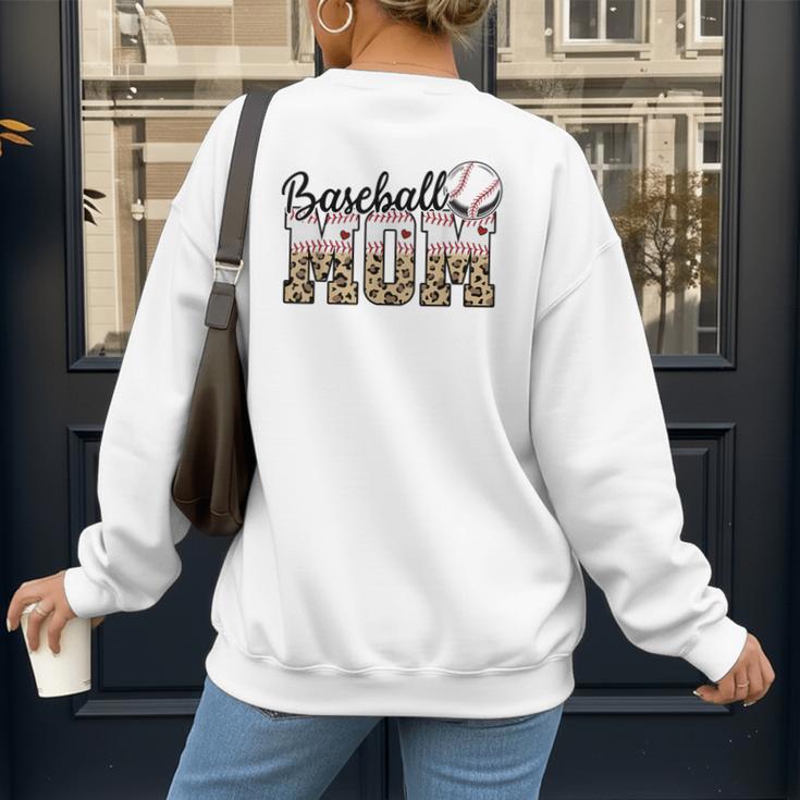 Baseball Mom Leopard Game Day Vibes Baseball Mama Women's Sweatshirt Back Print Baseball Mom Leopard Game Day Vibes Baseball Mama Women's Sweatshirt Back Print