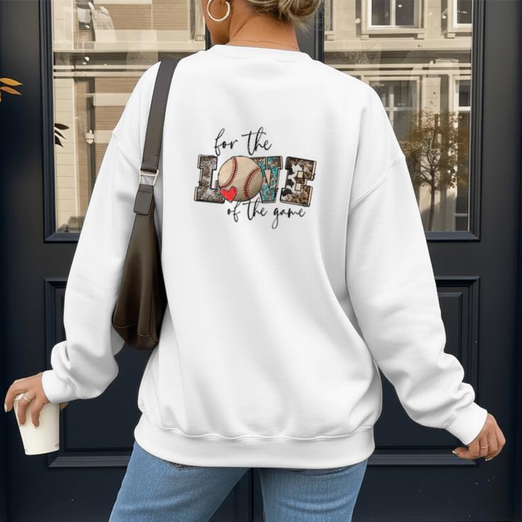 Baseball Mom Leopard For The Love Of The Game Bleached Women Women's Sweatshirt Back Print