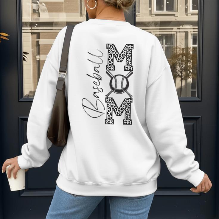 Baseball Mom Leopard Women's Sweatshirt Back Print Baseball Mom Leopard Women's Sweatshirt Back Print