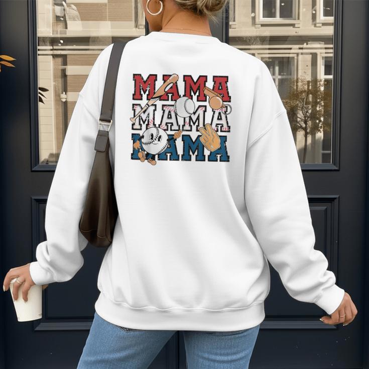 Baseball Mom Baseball Mama Game Day School Sport Women's Sweatshirt Back Print Baseball Mom Baseball Mama Game Day School Sport Women's Sweatshirt Back Print