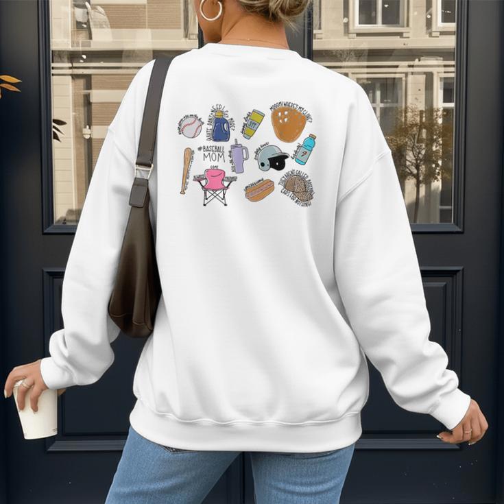Baseball Mom Baseball Mama Women's Sweatshirt Back Print Baseball Mom Baseball Mama Women's Sweatshirt Back Print