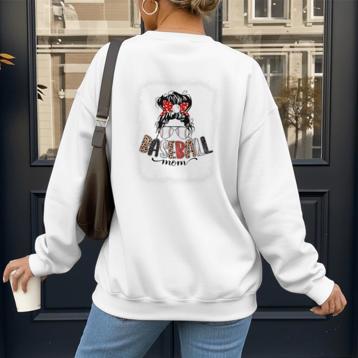 Baseball Mom Messy Bun Mommy Baseball Player Premium Women's Sweatshirt Back Print Baseball Mom Messy Bun Mommy Baseball Player Premium Women's Sweatshirt Back Print
