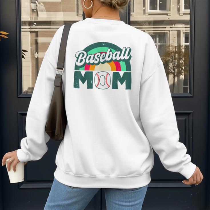 Baseball Mom Rainbow Game Day Women's Sweatshirt Back Print Baseball Mom Rainbow Game Day Women's Sweatshirt Back Print