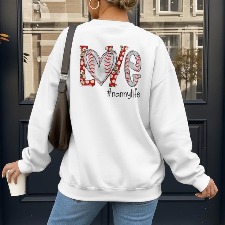 Baseball Mom Shirt Heart Love Baseball Nannylife Women's Sweatshirt Back Print Baseball Mom Shirt Heart Love Baseball Nannylife Women's Sweatshirt Back Print