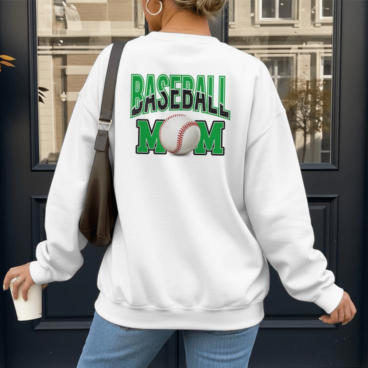 Baseball Mom Sports Green Women's Sweatshirt Back Print