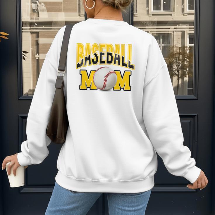 Baseball Mom Sports Mom Yellow Women's Sweatshirt Back Print