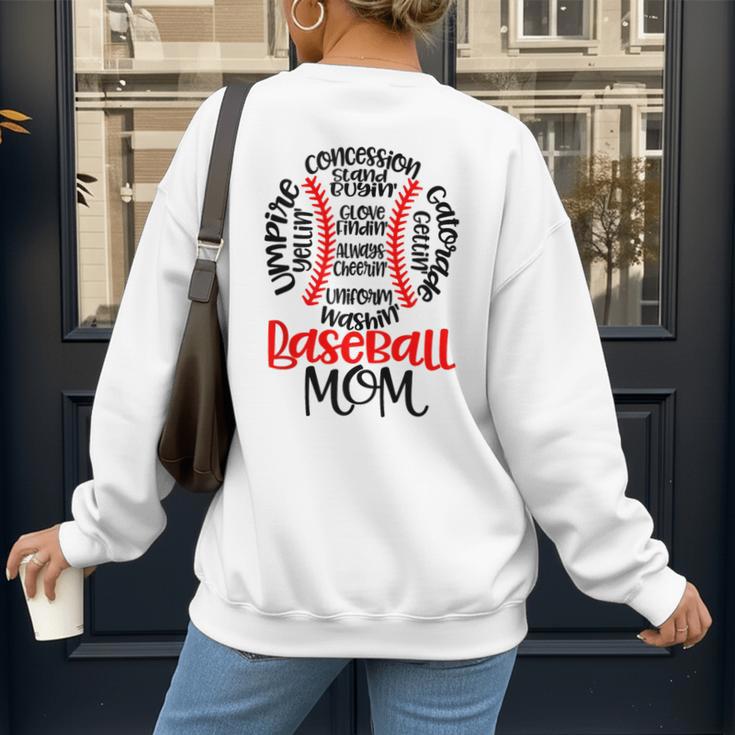 Baseball MomBall Game Mother's Day 2023 Women's Sweatshirt Back Print Baseball MomBall Game Mother's Day 2023 Women's Sweatshirt Back Print