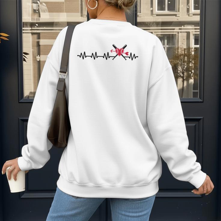 Baseball Softball Baseball Mom Heartbeat Baseball Women's Sweatshirt Back Print Baseball Softball Baseball Mom Heartbeat Baseball Women's Sweatshirt Back Print