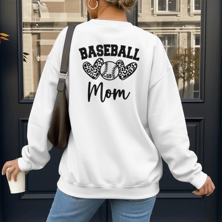 Custom Baseball Mom Number 69 Heart For Mom Women's Sweatshirt Back Print Custom Baseball Mom Number 69 Heart For Mom Women's Sweatshirt Back Print