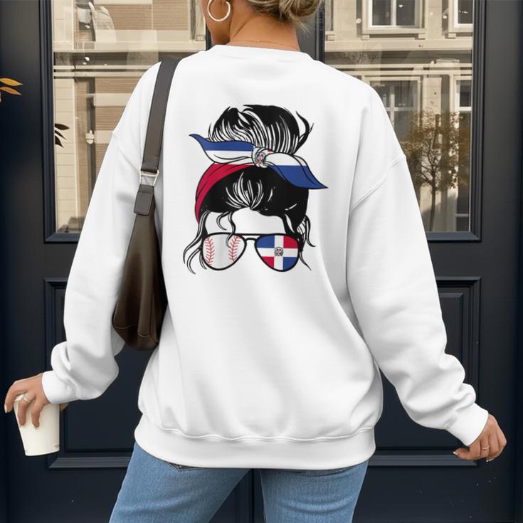 Dominican Baseball Mom Dominican Baseball Girl Women's Sweatshirt Back Print Dominican Baseball Mom Dominican Baseball Girl Women's Sweatshirt Back Print