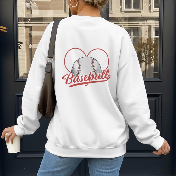 Home Runs And Heartbeats Being A Baseball Mom Women's Sweatshirt Back Print