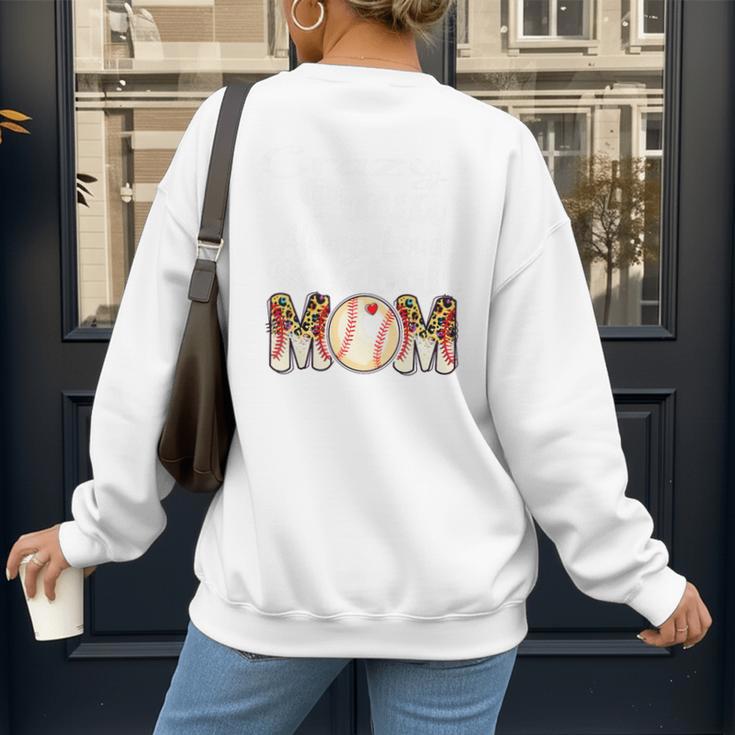 Loud And Proud Baseball Mom Messy Bun 2024 Premium Women's Sweatshirt Back Print Loud And Proud Baseball Mom Messy Bun 2024 Premium Women's Sweatshirt Back Print