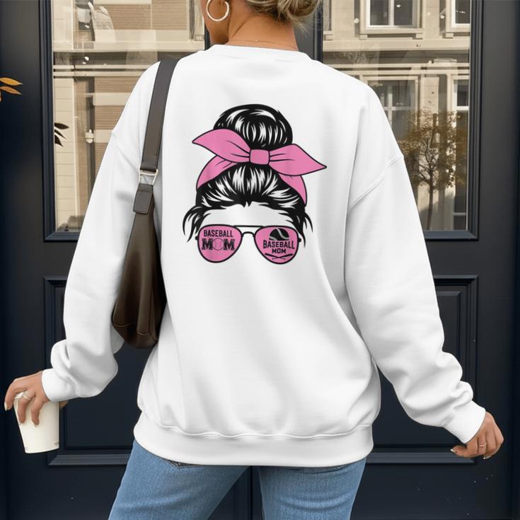 Mother Day Mama Retro Mama Mommy Baseball Mom Women's Sweatshirt Back Print