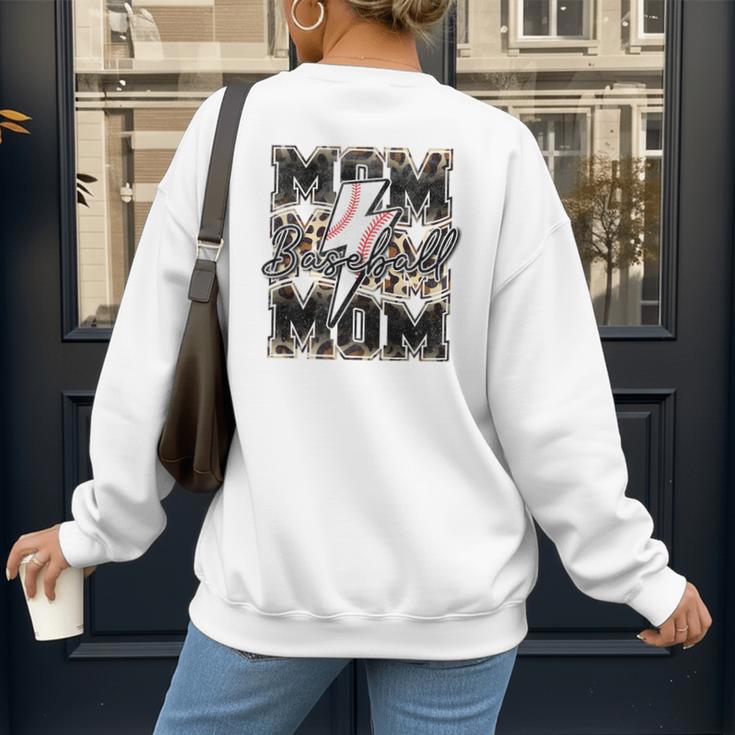 Retro Baseball Mom Mama Baseball Life Mother's Day Baseball Premium Tri-Blend Women's Sweatshirt Back Print
