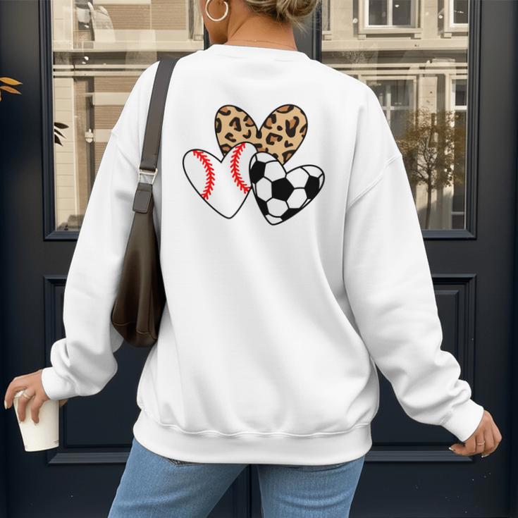Soccer Baseball Heart Soccer Baseball Mom Women's Sweatshirt Back Print Soccer Baseball Heart Soccer Baseball Mom Women's Sweatshirt Back Print
