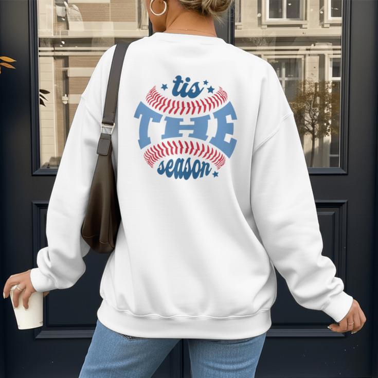 Spring 2024 Season Cute Baseball Mom It Is The Season Women's Sweatshirt Back Print Spring 2024 Season Cute Baseball Mom It Is The Season Women's Sweatshirt Back Print