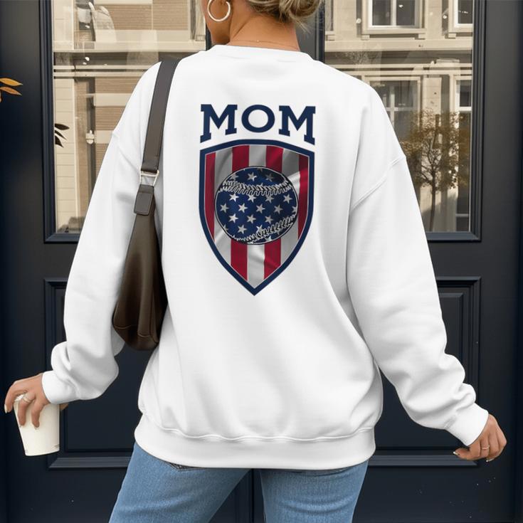 USA Mum Mother's Day Baseball Mom Women's Sweatshirt Back Print USA Mum Mother's Day Baseball Mom Women's Sweatshirt Back Print