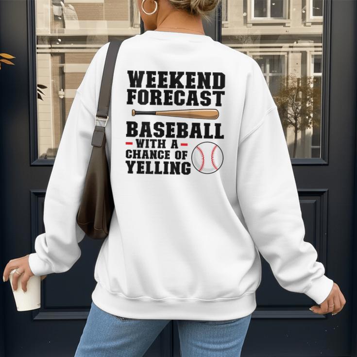 Weekend Forecast Baseball Baseball Mom Women's Sweatshirt Back Print