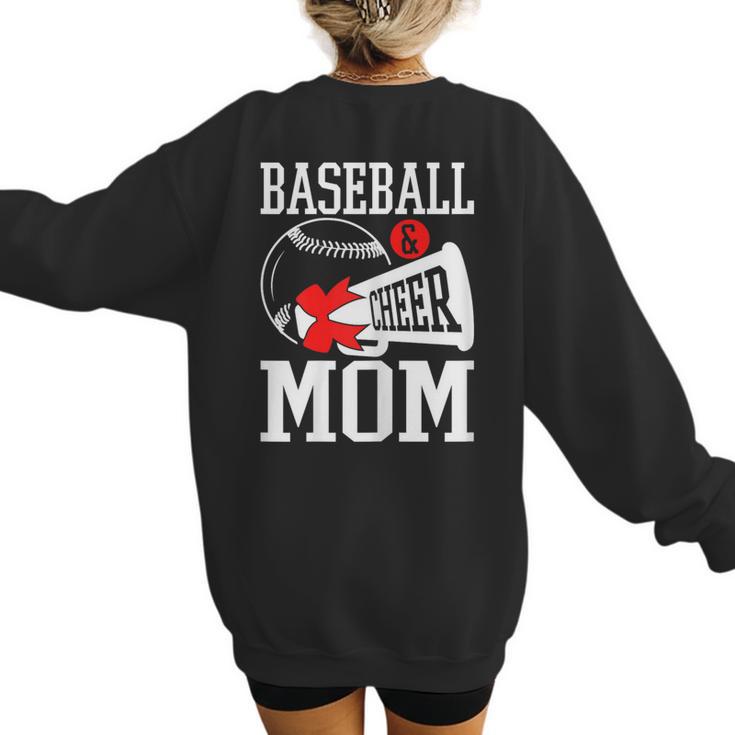 Baseball Cheer Mom Cheerleading Cheerleader Baseball Mom Women's Sweatshirt Back Print