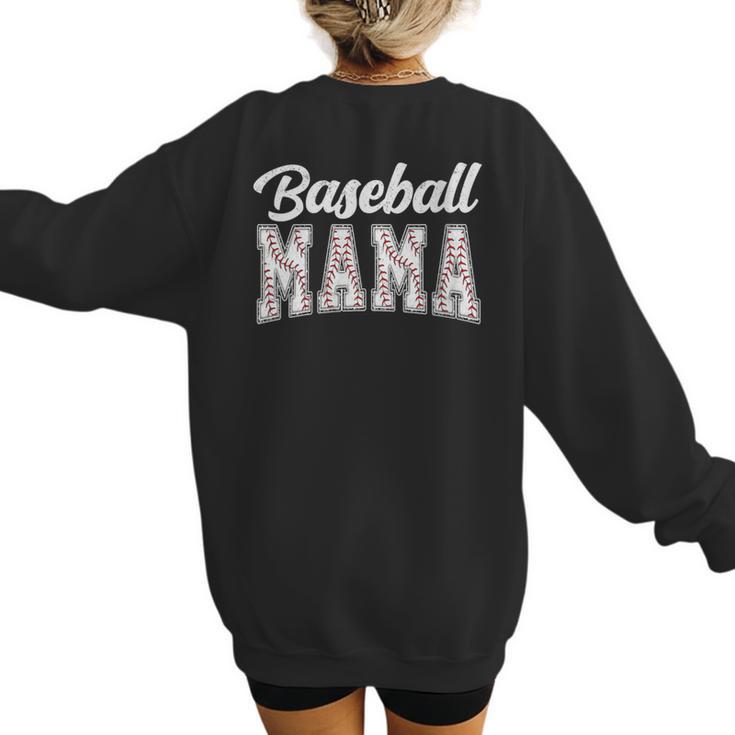 Baseball Mama Baseball Mom Women Proud Retro Women's Sweatshirt Back Print