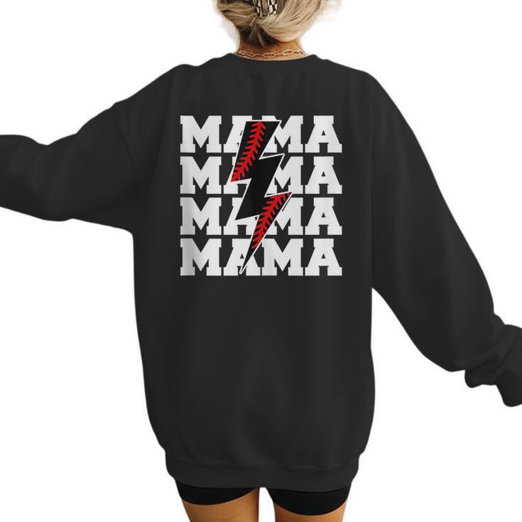 Baseball Mama Baseball Mom Women's Sweatshirt Back Print