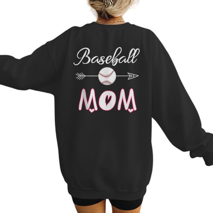 Baseball Mom Birthday Sport Baseball Sport Matching Family Women's Sweatshirt Back Print