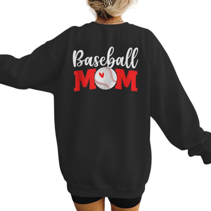 Baseball Mom Cute Letter Print Women Cute Mother's Day Women's Sweatshirt Back Print
