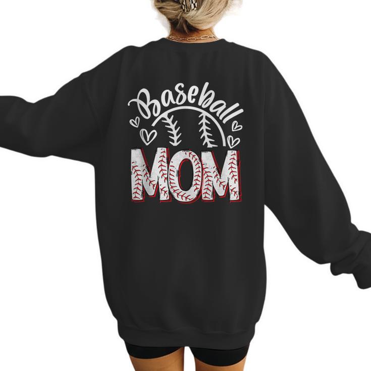 Baseball Mom Cute Baseball Mama Proud Senior Baseball Player Women's Sweatshirt Back Print