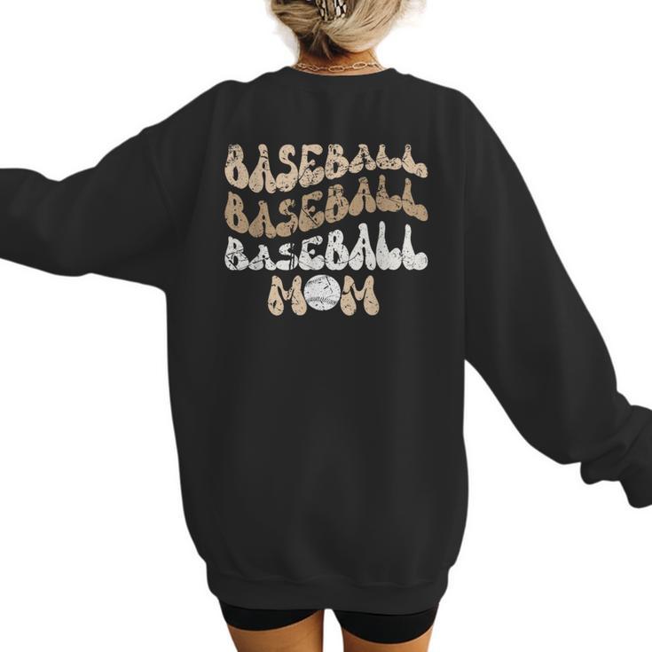 Baseball Mom Distressed Vintage Sports Player Calls Me Mom Women's Sweatshirt Back Print Baseball Mom Distressed Vintage Sports Player Calls Me Mom Women's Sweatshirt Back Print