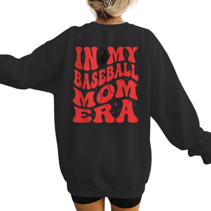 In My Baseball Mom Era Red Women's Sweatshirt Back Print