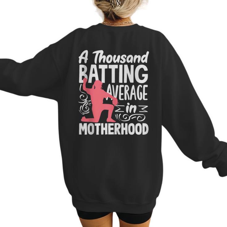 Baseball Mom Heart Ball Graphic Mother's Day Women's Sweatshirt Back Print