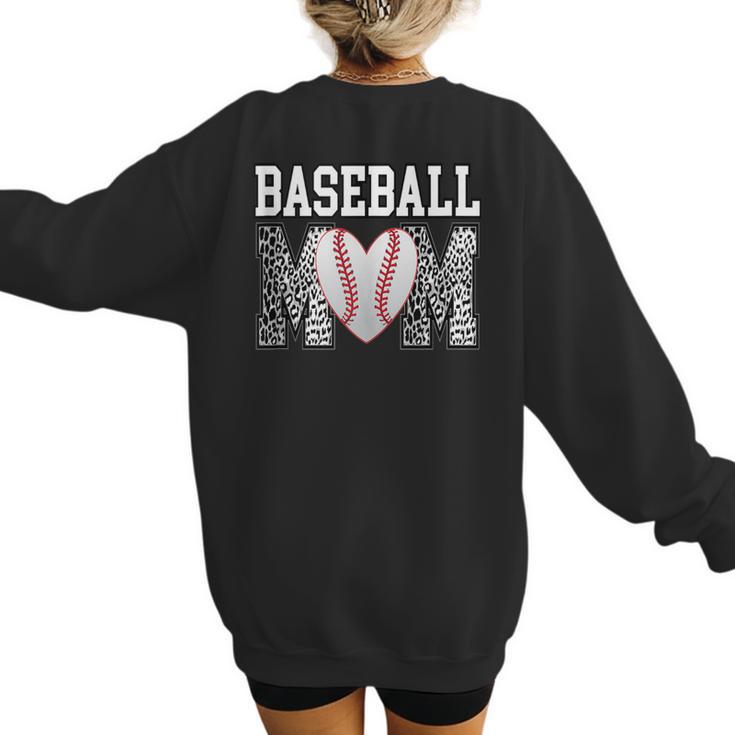 Baseball Mom Heart Sports Mom Women's Sweatshirt Back Print