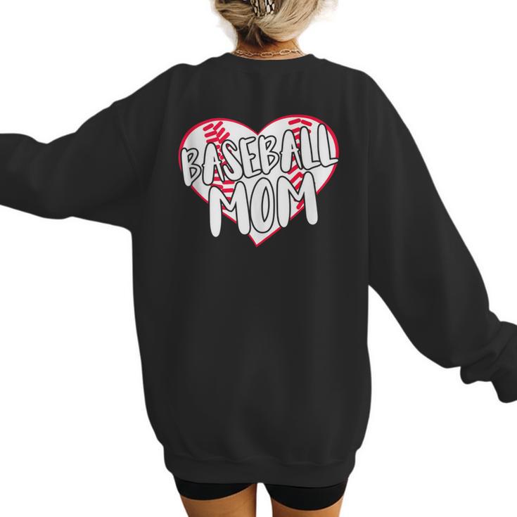 Baseball Mom Heart Women's Sweatshirt Back Print
