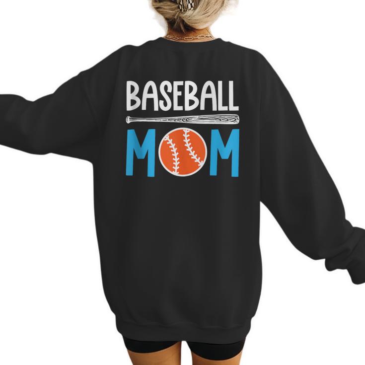 Baseball Mom Leopard Print Baseball Mama Women Mother's Day Women's Sweatshirt Back Print