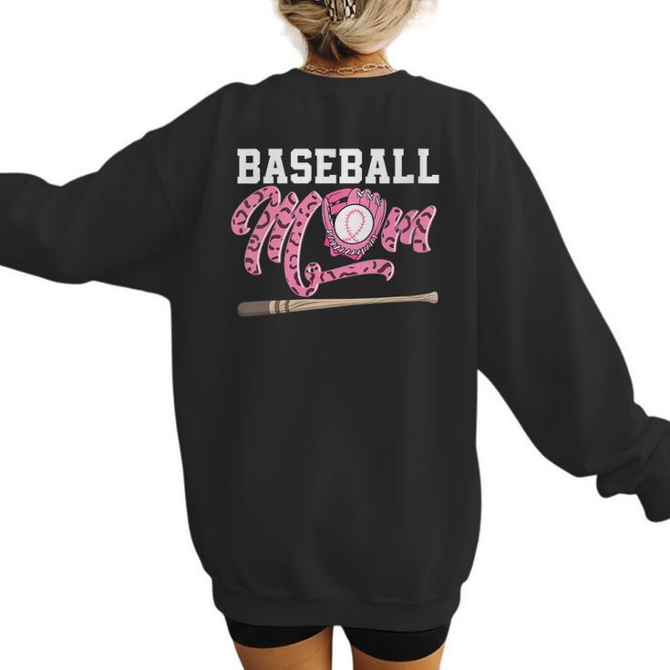 Baseball Mom Pink Ribbon Breast Cancer Awareness Fighters Women's Sweatshirt Back Print