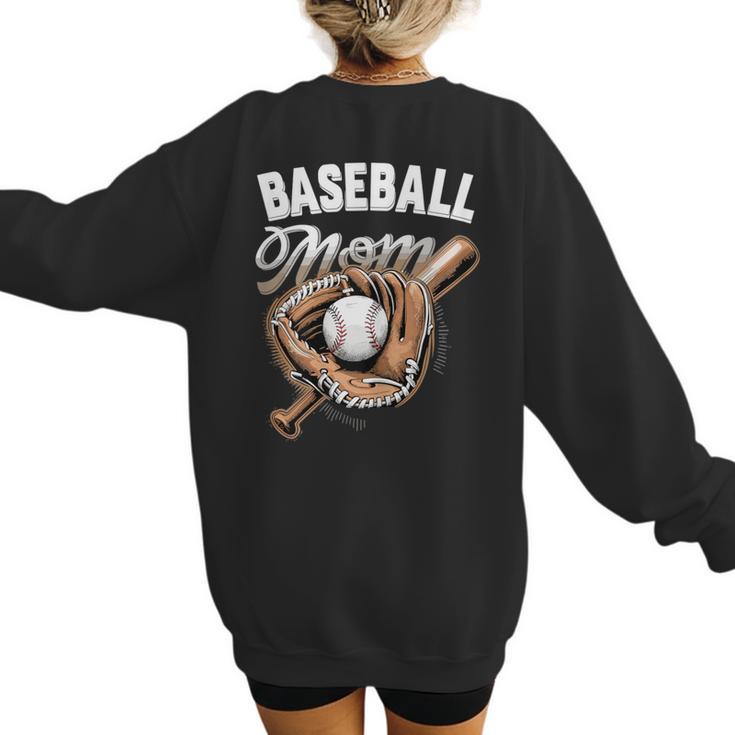 Baseball Mom Baseball Player Women's Sweatshirt Back Print