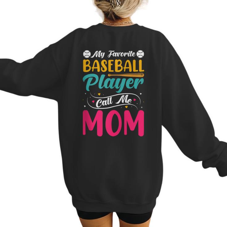 Baseball Mom Quote Vintage Retro Baseball Saying Women's Sweatshirt Back Print