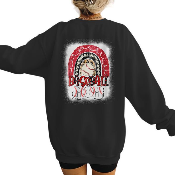 Baseball Mom Rainbow Boho Mommy Women's Sweatshirt Back Print