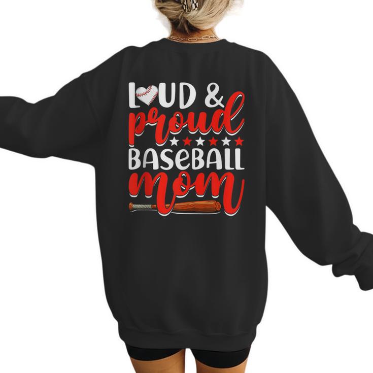 Baseball Mom Sport Mommy Baseball Mama Mother's Day Women's Sweatshirt Back Print