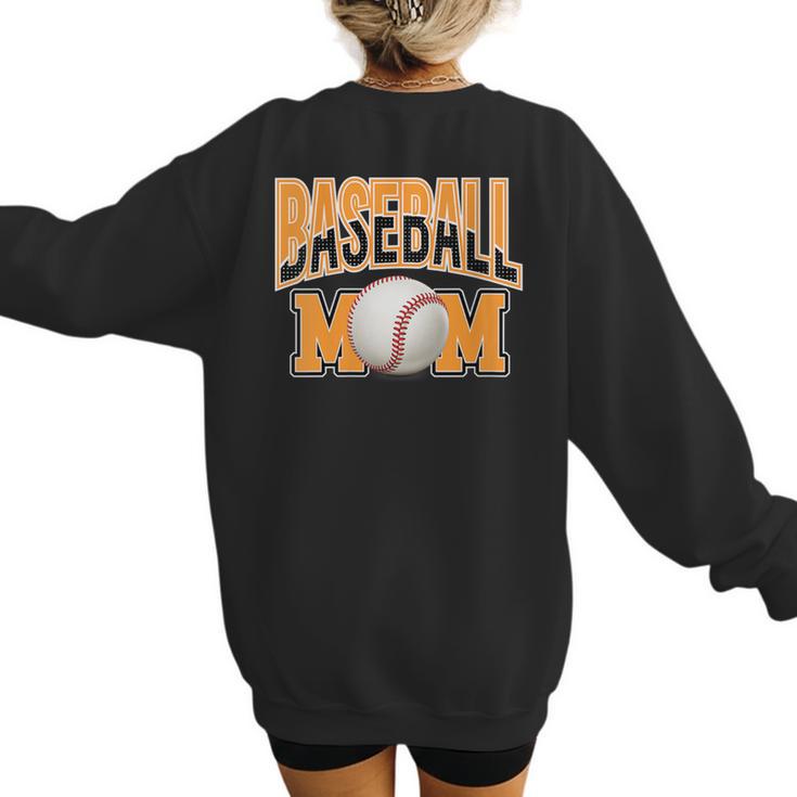 Baseball Mom Sports Orange Women's Sweatshirt Back Print