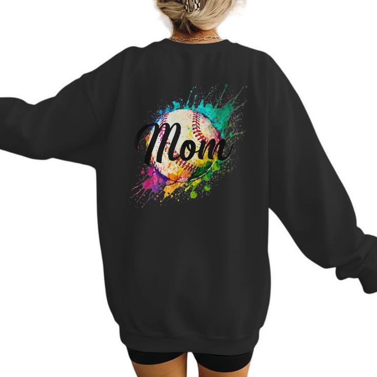 Baseball Mom USA American Baseball Graphic Women's Sweatshirt Back Print