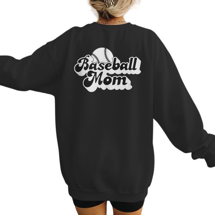 Baseball Mom Vintage Team Swag Women's Sweatshirt Back Print Baseball Mom Vintage Team Swag Women's Sweatshirt Back Print