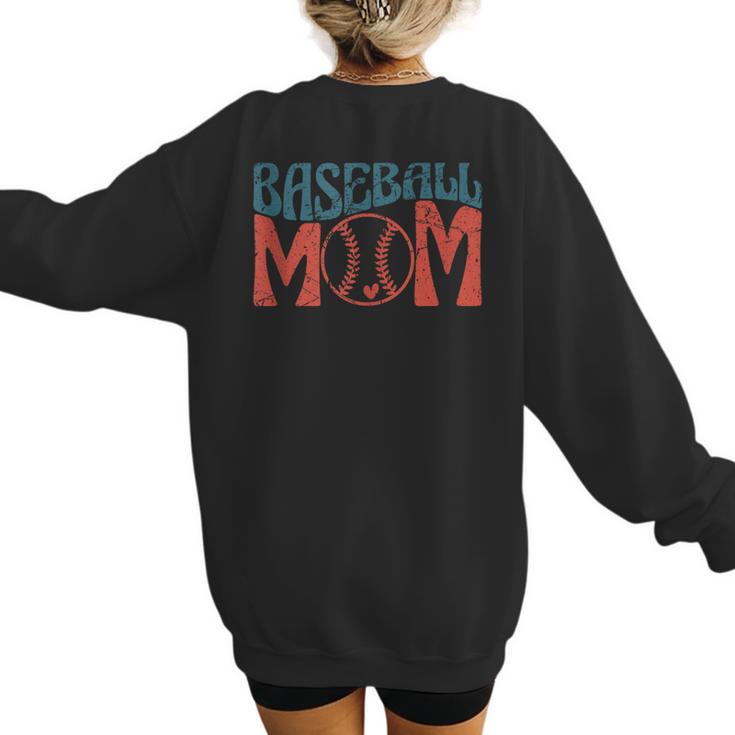 Baseball Mom Vintage Baseball Women's Sweatshirt Back Print