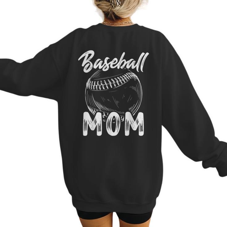 Baseball Mom For Women Family Matching Players Team Mommy Women's Sweatshirt Back Print