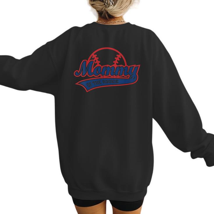 Baseball Mommy Of The Rookie Mom Birthday Baseball Women's Sweatshirt Back Print