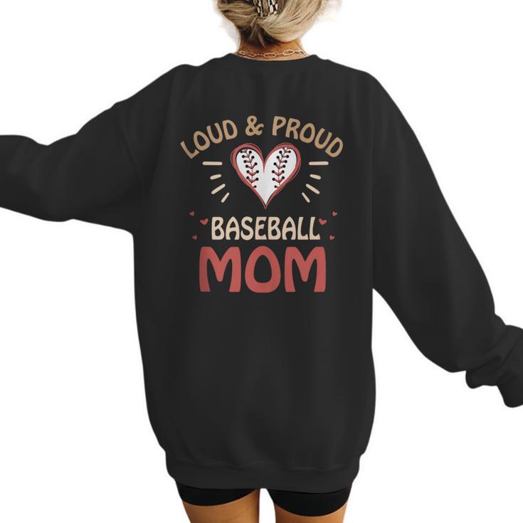 Baseball Moms Game Practice Sports School Kids Women's Sweatshirt Back Print