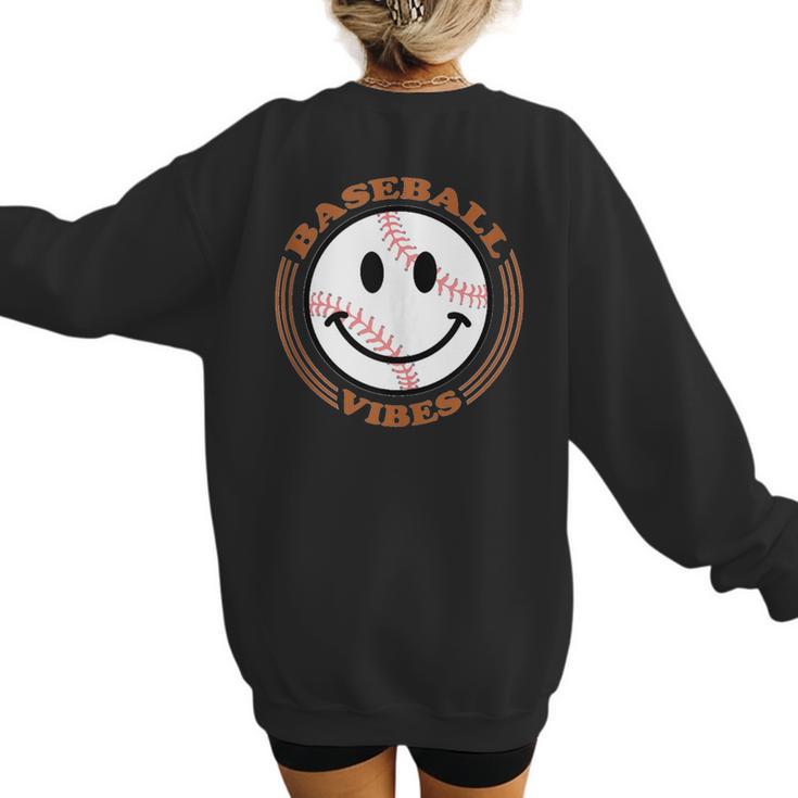 Baseball Vibes Baseball Mom Women's Sweatshirt Back Print