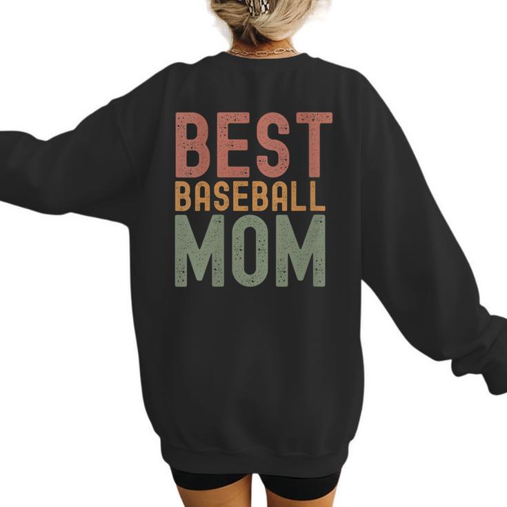 Best Baseball Mom Sports Cute Moms Day Women's Sweatshirt Back Print