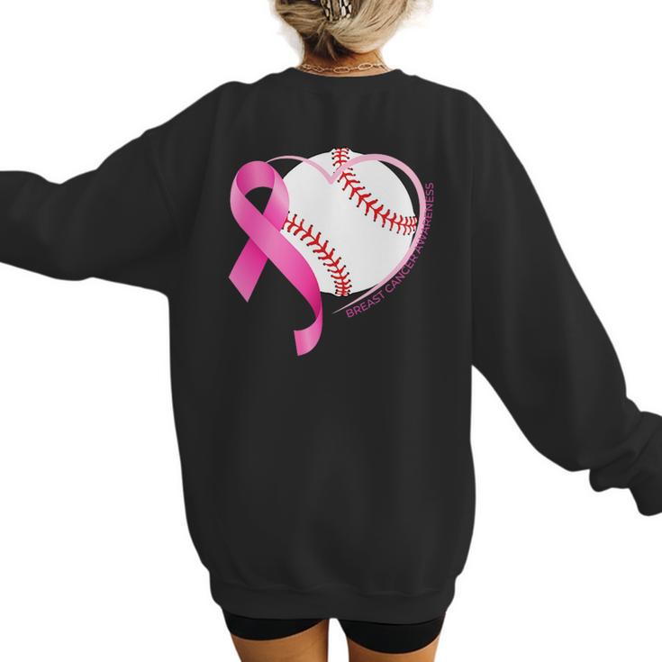 Breast Cancer Awareness Baseball Mom Women's Sweatshirt Back Print