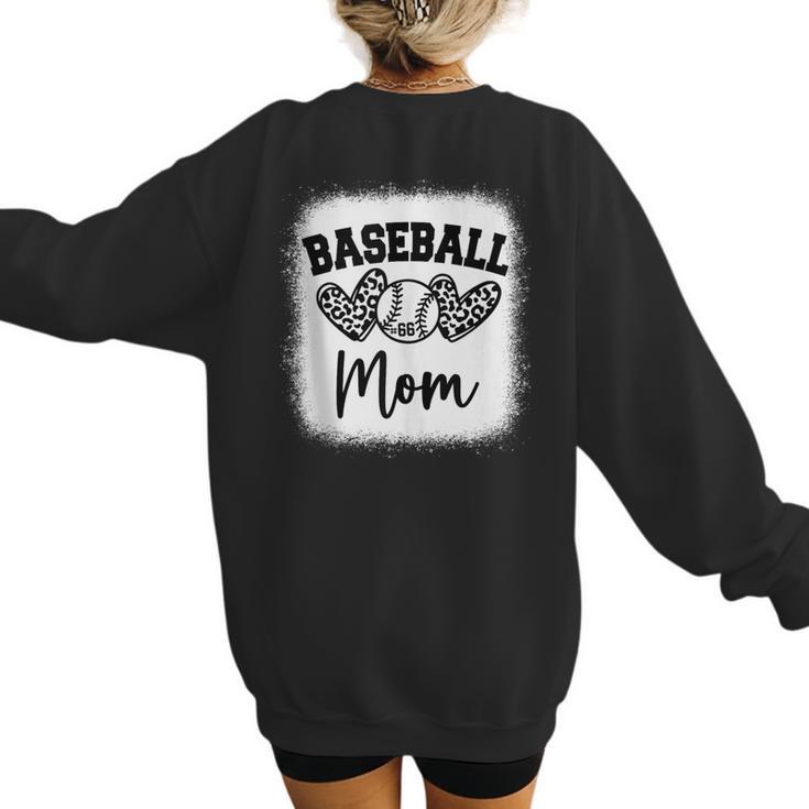 Custom Baseball Mom Number 66 Heart For Mom Women's Sweatshirt Back Print